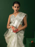 Sage Green & Silver Silk Zari Saree with Blouse Fabric